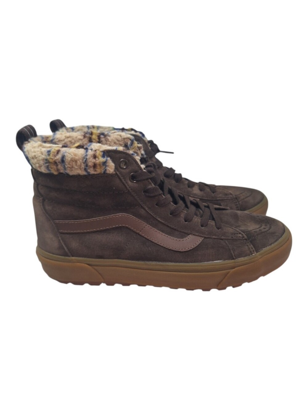 Vans Sk8-Hi MTE Mens 10.5 Brown Suede Fleece Primaloft Winter Boots Sneakers